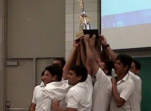 UMKC’s cricket team, the Mystics, celebrating a win