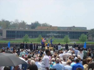 Spring commencement held at Theis Park in 2007.