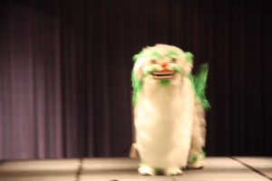 The snow lion at the Tibetan cultural pageant.