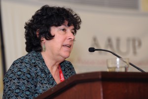 Judy Ancel, Director of the Institute for Labor Studies, speaks at the 2011 American Association University Professors (AAUP) conference in Washington, D.C., on “Battling for Academic Freedom.”