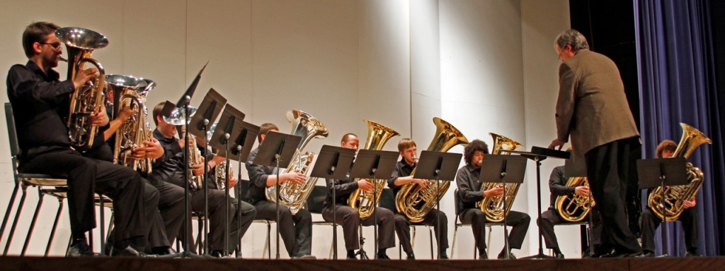 The tuba and euphonium ensemble performed several short but impressive songs on Monday night.