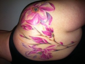 Sandi Parker’s first tattoo was inked to imitate a watercolor painting.