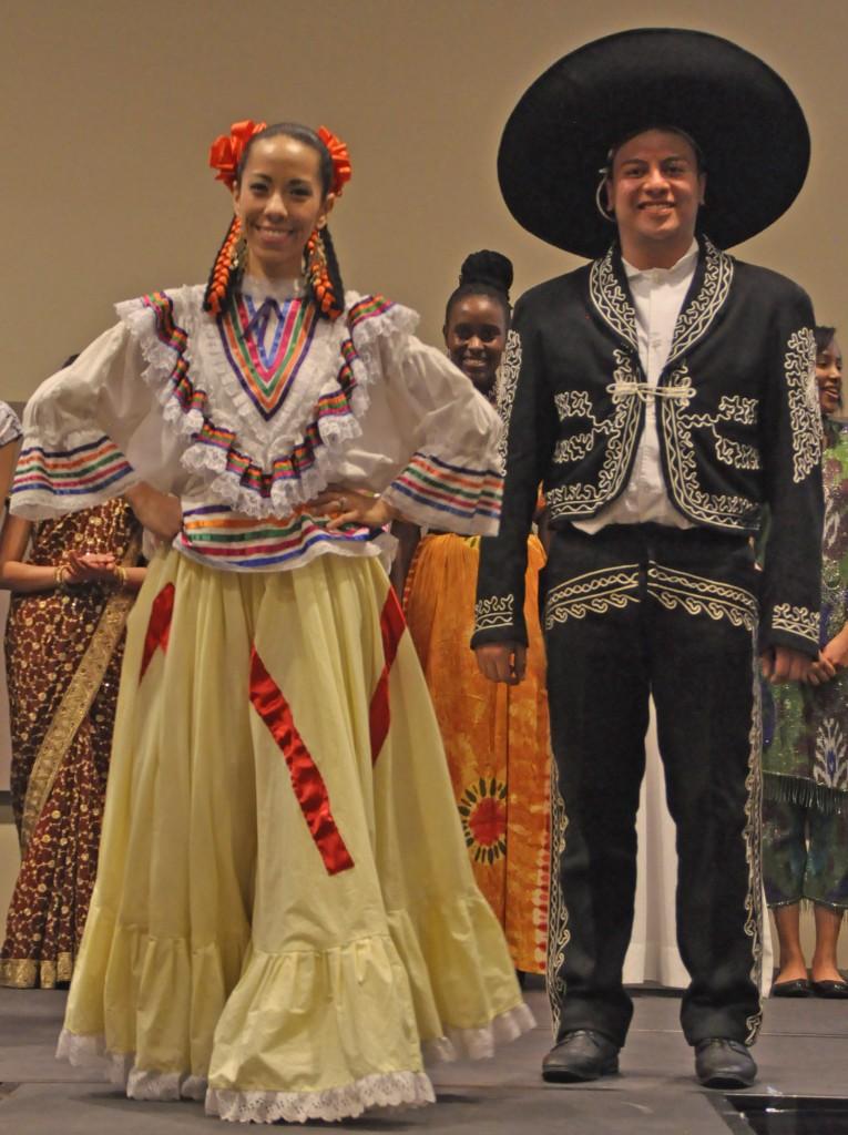 Anna Jobe wears a traditional Jalisco dress.Benjamin Campero wears a Mariachi charro Photo by Sai Srikar Kadiyam