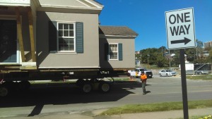 Historic Young Matrons house makes its way down Oak Street.