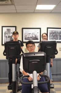 From left: Chao Liang, Linwu Shi, and Chuqi Hua put the pedal to the metal.