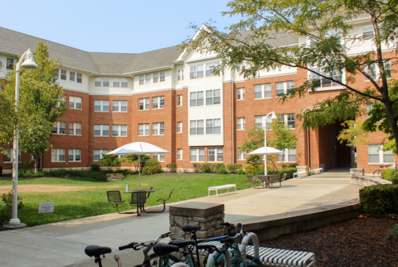 The Oak Street Hall courtyard.