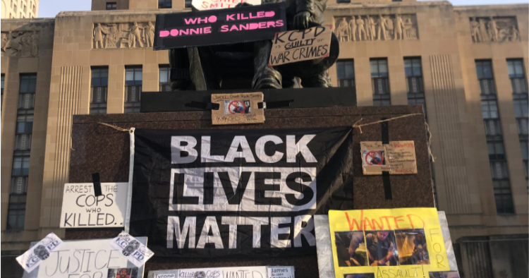 Protesters occupy City Hall Plaza in response to officer kneeling on pregnant woman