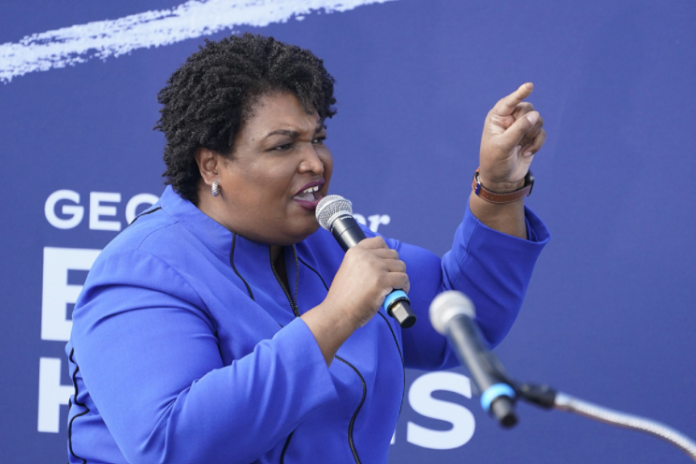 Stacy Abrams at a campaign rally for Georgia Senate