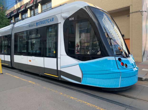 Side view of the street car in Kansas City, Missouri