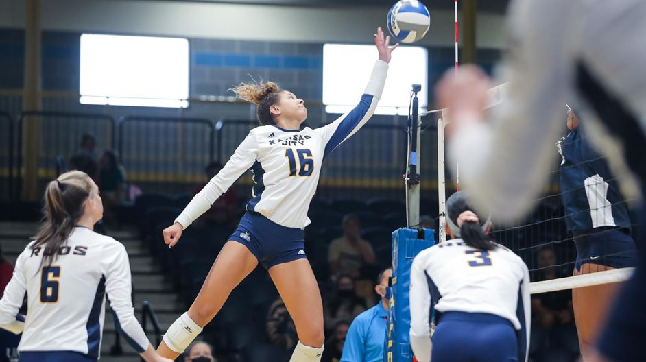 Kansas City volleyball wins second game on the road