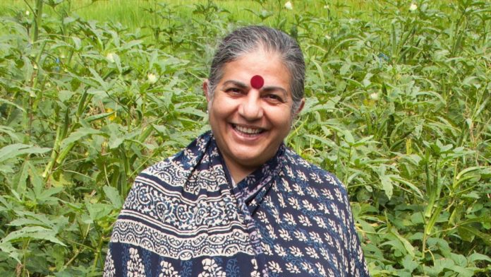 Dr. Vandana Shiva presents over her book “Earth Democracy: Justice, Sustainability and Peace”
