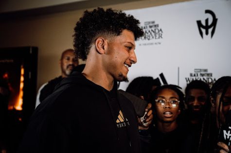 Mahomes hosted an event with his 15 and The Mahomies Foundation to watch Black Panther: Wakanda Forever with individuals from the Boys and Girls Club. 