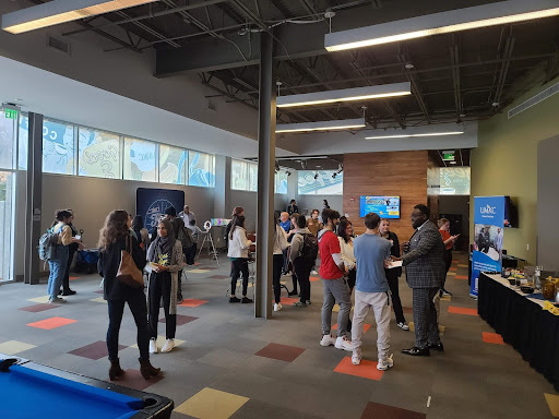 Students gather at UMKCs Career Services Networking in the 816 event. Photo by Rex Stickney