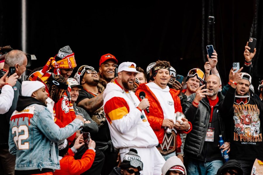 The Kansas City Chiefs parade gathered thousands of fans. 