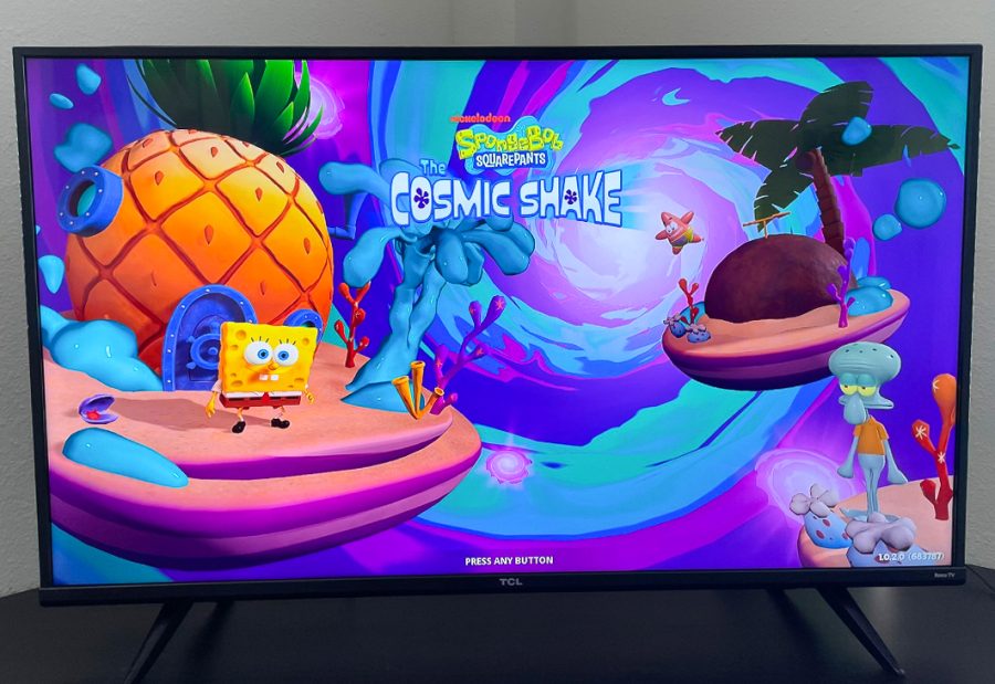 Home screen for SpongeBob Squarepants: The Cosmic Shake. Photo by Alex Andersen/RooNews