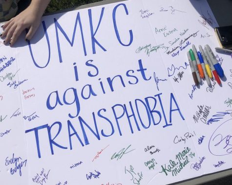 With colorful sharpies, students, staff and others passing by signed their names in support of transgender individuals on campus.