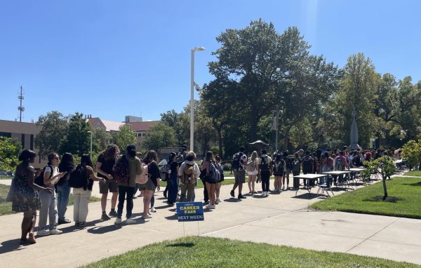 Students line up by the dozens for Bunnies and Boba.