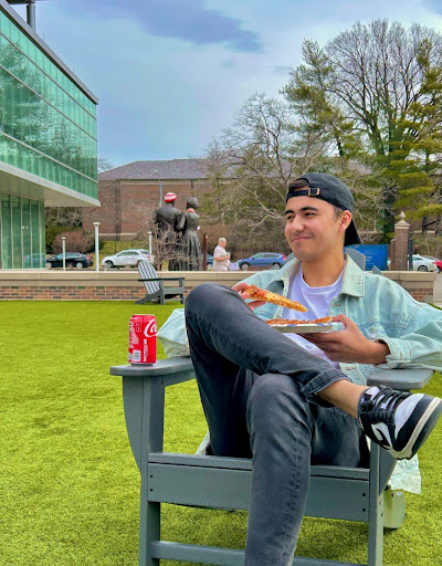 Zham hanging out on campus.