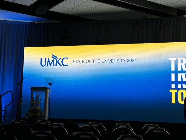 UMKCs State of the University address took place on Wednesday, April 3. Photo by Jazlyn Summers