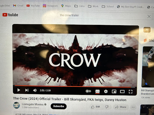 “The Crow” (2024) title screen.