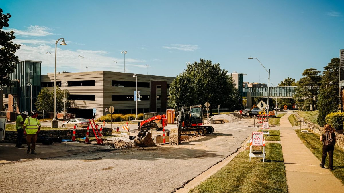 Construction taking place on Cherry Street. 