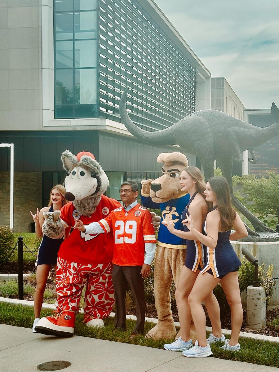 Chancellor Mauli Agrawal and others at the tailgate. 