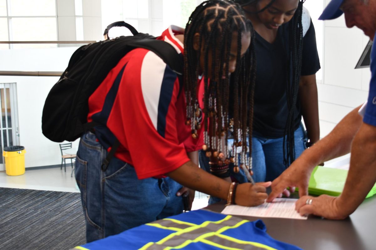 Students registering to vote. 