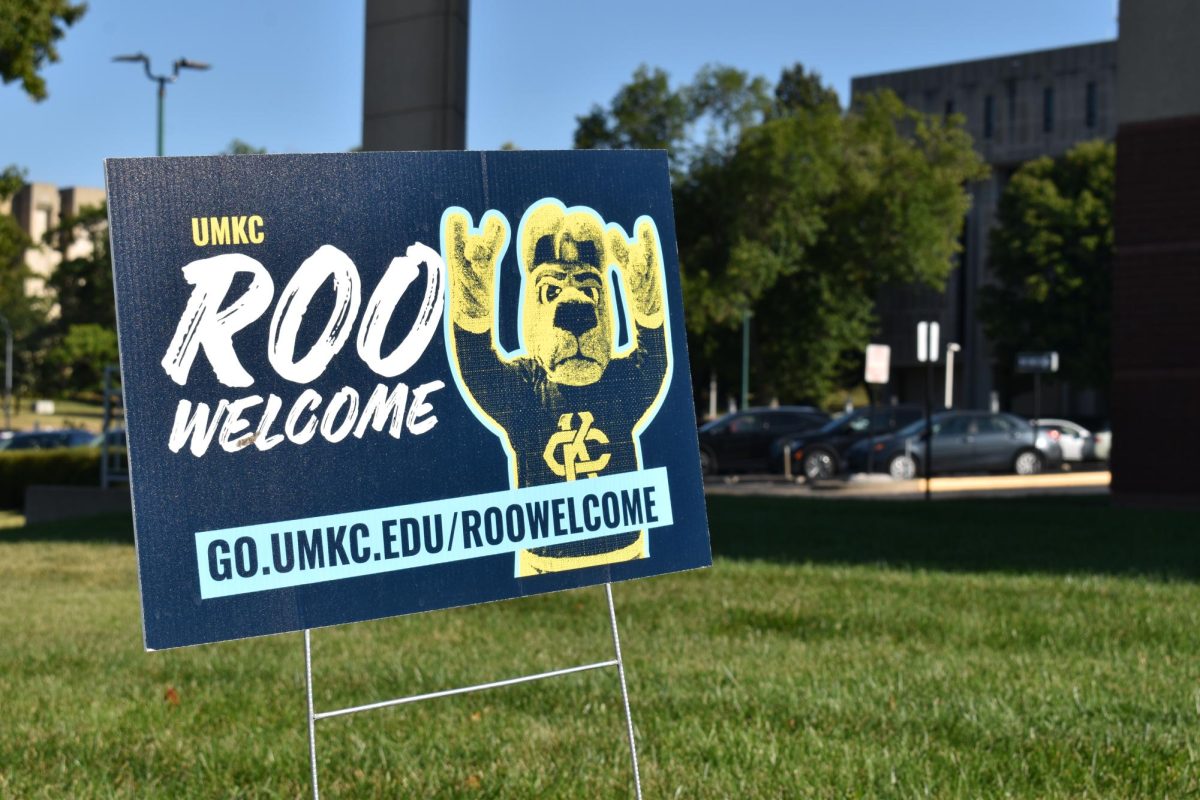 A sign advertising Roo Welcome. 