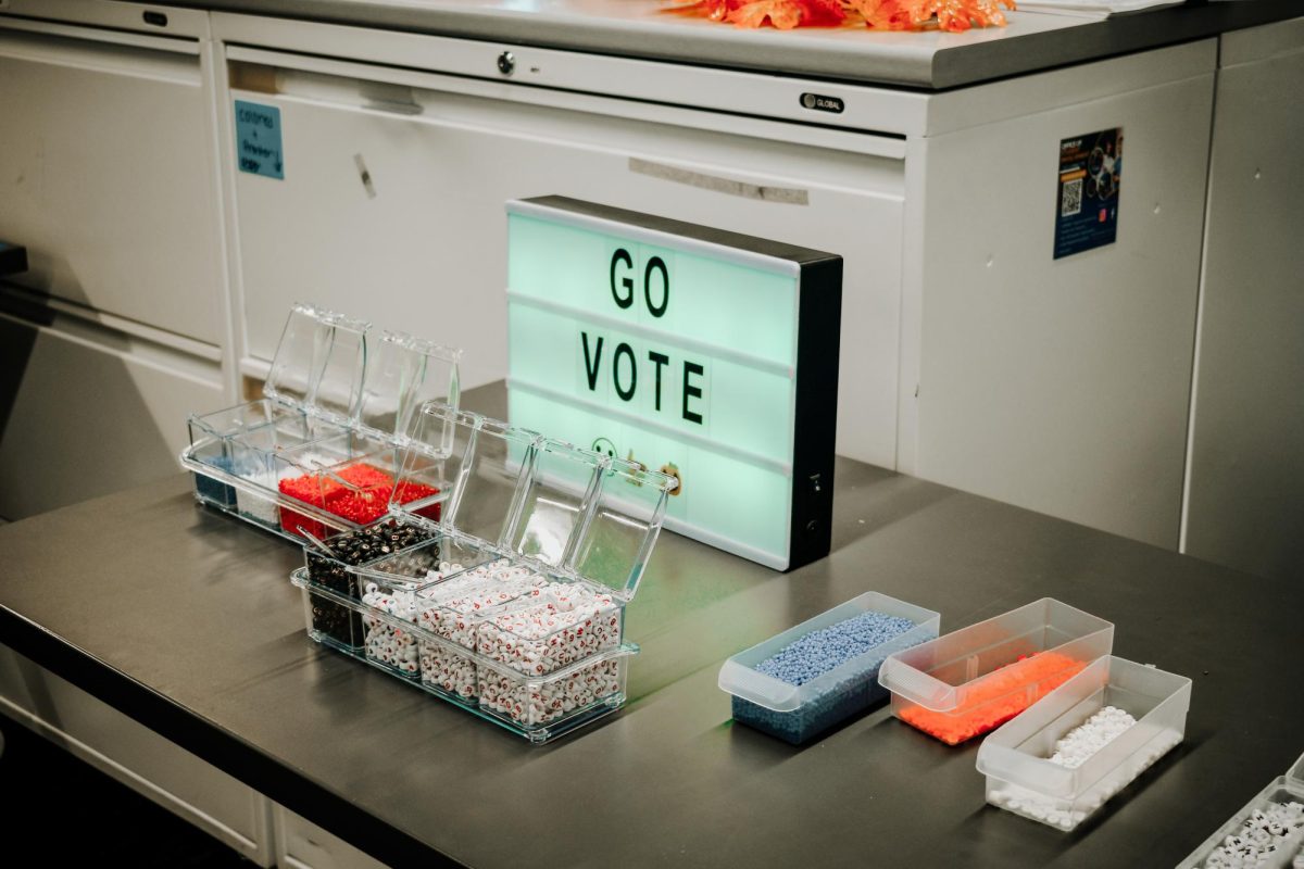 “Go Vote” bracelet making booth.