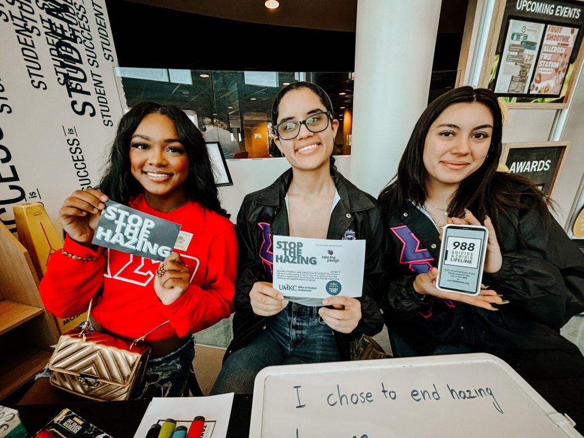 (left to right names) Makiya Carmons, a member of Delta Sigma Theta. Annabel Colon, a member of Sigma Lamba Gamma. Janibel Alvarenga , a member of Sigma Lamda Gamma.