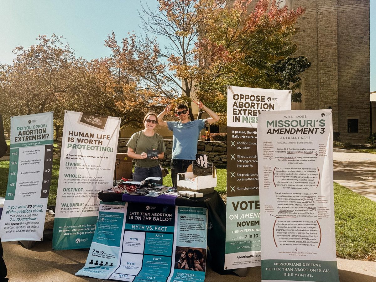 Campaigners on campus near the Miller Nichols Library. 