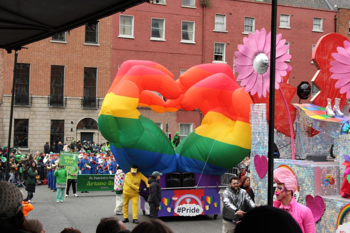 Pride float at St. Patrick's day parade in Ireland.