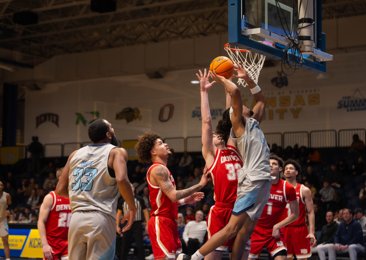 Chris Dockery attempts a layup.
