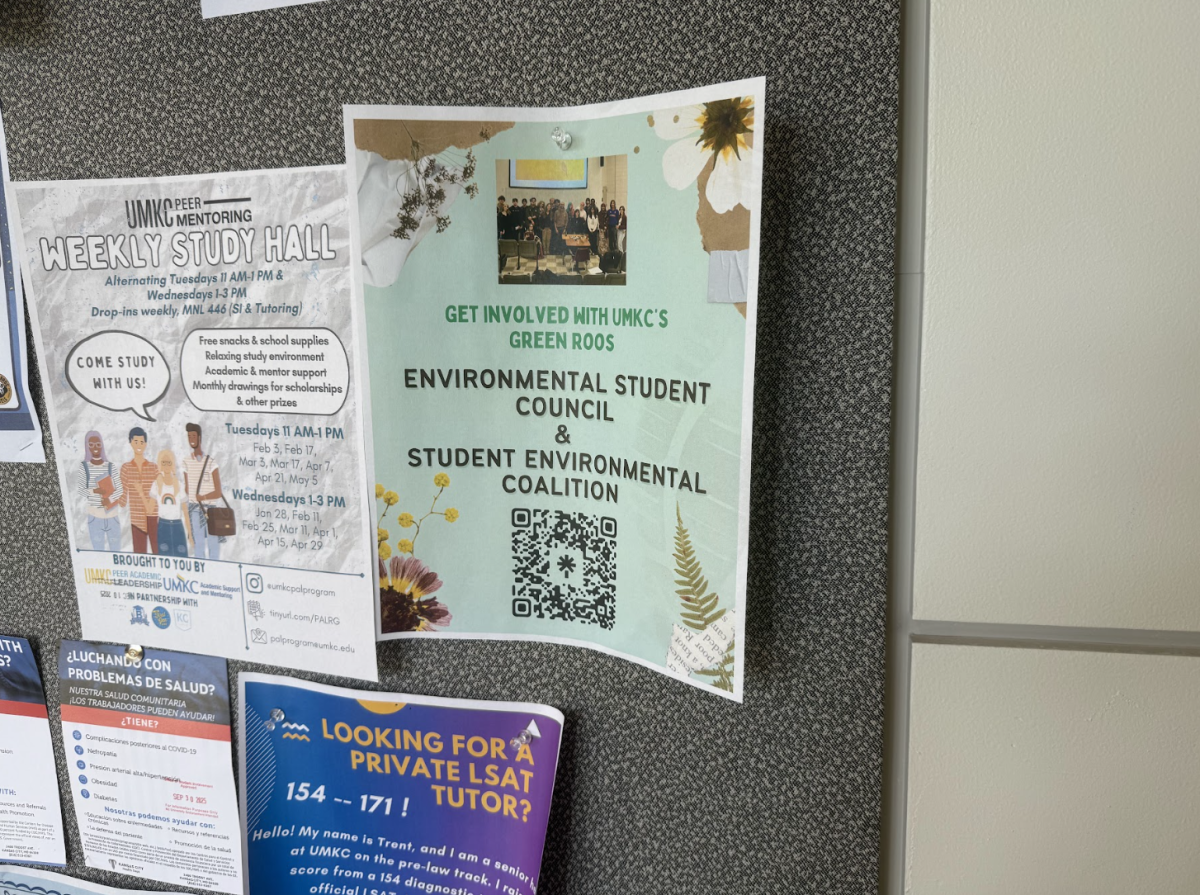 Poster with a QR code to connect Roos interested in Environmental Student Council and Coalition. 