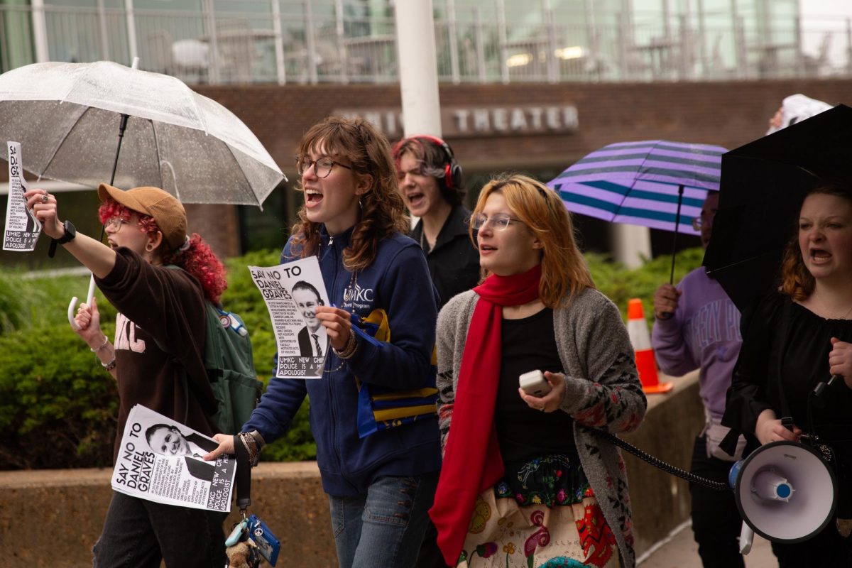 Students attending the “Say No to Daniel Graves” rally protested the university’s decision to hire ex-KCPD Captain Daniel Graves, who backed a former detective convicted in the 2019 killing of 26-year-old Cameron Lamb. 